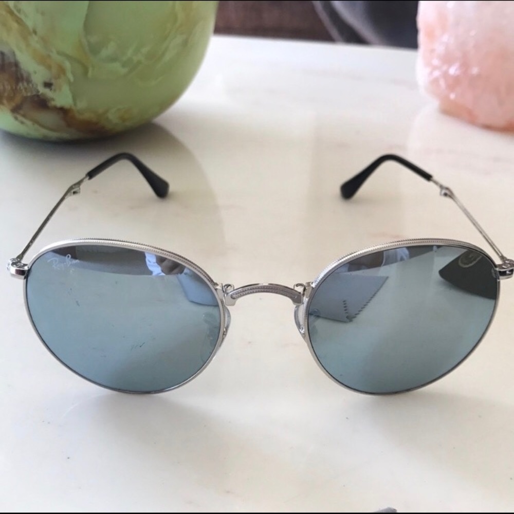 Pre-owned Ray Ban Round Mirror Sunglasses